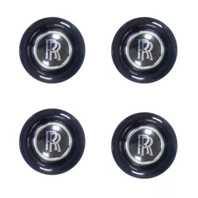 4* Rolls-Royce Cullinan Ghost Centre Hub Cover Black OEM：36136882272 36106891936 - Image 1 of 4