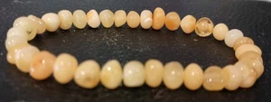 7" UNISEX MILKY WHITE GENUINE BALTIC AMBER STRETCH BRACELET - Bild 1 von 4