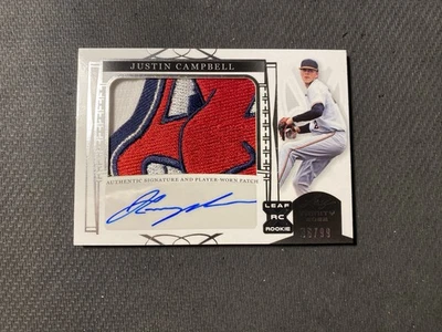 Justin Campbell 2022 Leaf Trinity Rookie Relic Auto SP /99 Filthy Indians Patch - Image 1 of 2
