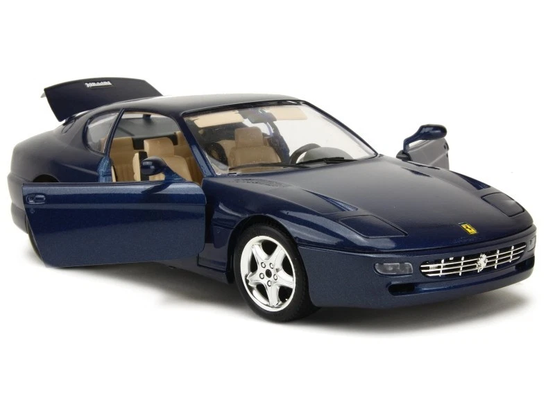 ✅Voiture 1/18 Burago Ferrari 456 GT 1992 Bleu Bburago Diecast Model 1:18 - Photo 1/1