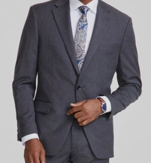 Tallia Suit Jacket Grey Polyester Blend Classic Fit Size 38 S