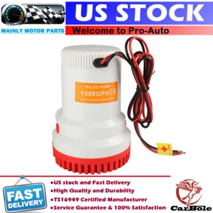 1500 GPH 12V Marine RV Plumbing Electric Water Bilge Pump Non-Automatic For Boat - Picture 1 of 12