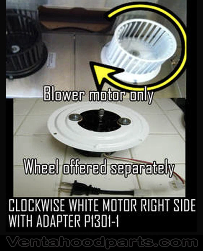 White clockwise Vent A hood blower motor P1301-1 w/plug 1 speed fasco 71731013 - Изображение 1 из 1