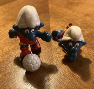 Smurfs - Swimmer/ Soccer  Toy Vintage Figure PVC 80s