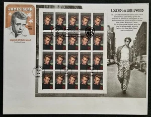 U.S. Used #3082 32c James Dean Sheet of 20 ArtMaster First Day Cover - Picture 1 of 1