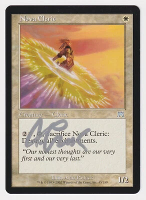 Silver Signed Nova Cleric LP Onslaught Artist Alan Pollack 2002 WOTC MTG Magic! - Image 1 of 2