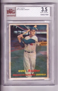 1957 Topps #170 Duke Snider Brooklun Dodgers BVG 3,5 muy bueno+ - Imagen 1 de 3