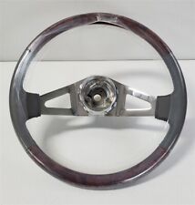 NOS 18" FREIGHTLINER Truck Steering Wheel Woodgrain w/ Grey Leather 25-FL468-001