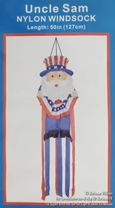 NEW LARGE 50" UNCLE SAM PATRIOTIC AMERICAN 4th FOURTH OF JULY WINDSOCK WIND SOCK - Picture 1 of 2