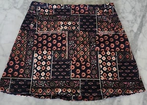Hollister Patchwork Mini Skirt Juniors Size 5 Pockets Side Zip - Picture 1 of 5