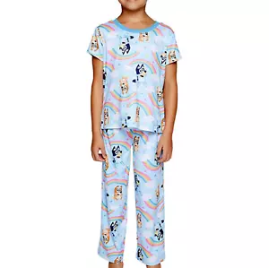 Bluey Pajamas Set Girl Shirt Short Pants 2T Toddler Rainbow Disney Bingo Dog - Picture 1 of 10