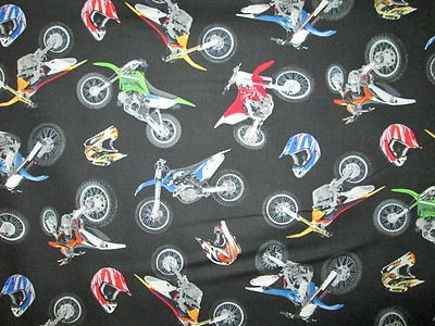 MOTOCROSS MOTORCYCLE HELMET DIRT BIKE RACING BLACK COTTON FABRIC FQ - Image 1 of 4