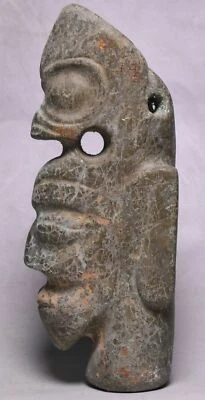 Estatua cara gente cabeza bestia dios sol talla jade antiguo cultura Hongshan de 14 cm Foto 1 de 4