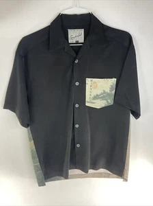 Rietveld Limited Edition Dragon Shirt Mens Small Button Front Short Sleeve Black - Picture 1 of 8