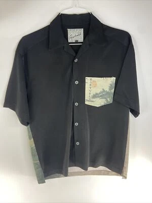 Rietveld Limited Edition Dragon Shirt Mens Small Button Front Short Sleeve Black - Image 1 of 4