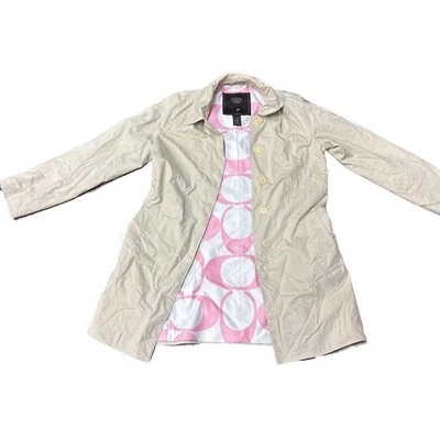 Gabardina Coach para mujer pequeña marrón tostado personalizada algodón encalado  Foto 1 de 3