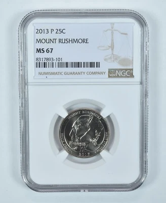 2013-P Washington Quarter Mount Rushmore America The Beautiful MS67 NGC *9476 - Image 1 of 4