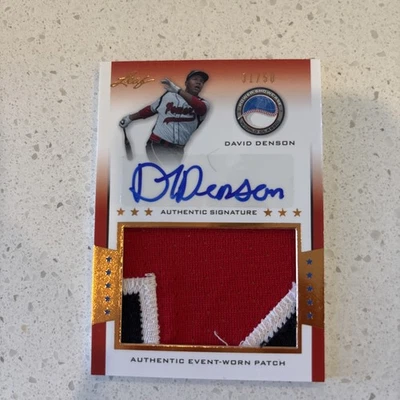 2013 Leaf Power Showcase Jersey Bronze/50 David Denson #Pa-DD1 Patch Auto ￼ - Image 1 of 2
