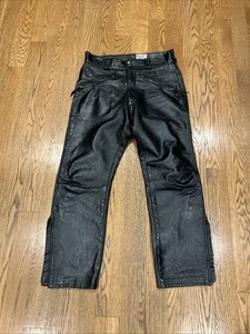 Vintage Langlitz Lederhose Western Scovill Side Zip Gr. 33x30 schwarz 60er-70er - Bild 1 von 12