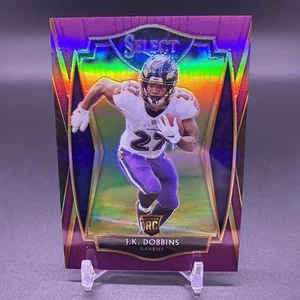 #/75! 🚨2020 Panini Select JK Dobbins RC Premier Level Purple Ravens Rookie #152 - Foto 1 di 2