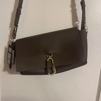 Bolso de Hombro Zac Posen Belay Baguette Cuero Marrón Castaño  Foto 1 de 4