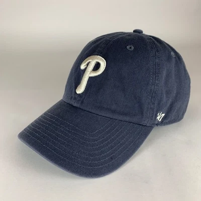 Philadelphia Phillies MLB Navy Blue 47 Brand Clean Up Relaxed Fit Strapback Hat - Image 1 of 4