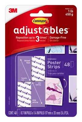 Tiras de póster ajustables Command, paquete económico, reposicionables, 48 tiras Foto 1 de 4