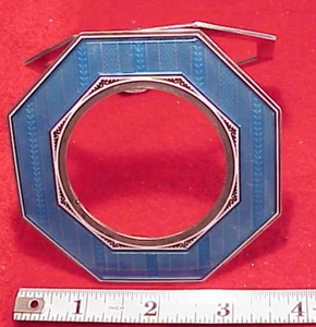 Antique BLUE ENAMEL Sterling Silver 8 Day Travel Clock CASE 53MM OPENING 67.8DWT - Picture 1 of 16
