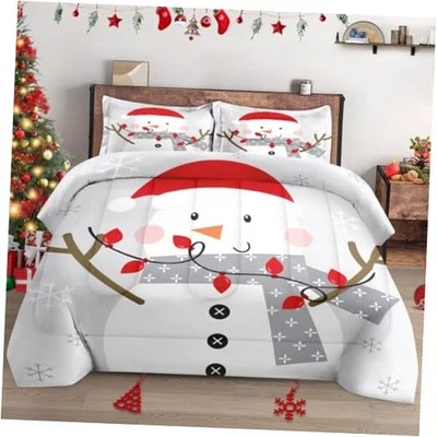 Size Comforter Set with 2 Pillowcases, Christmas Gray Cute King Christmas 12 - Image 1 of 4