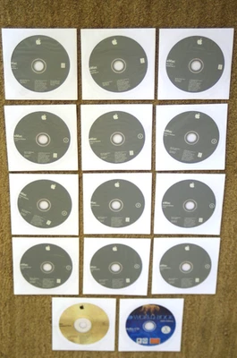 OEM Apple eMac OS X 10.3.3 Full Set of 14 Install Discs Plus Extras - Free Ship - Image 1 of 2