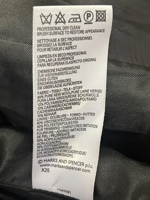 MARKS&SPENCER Wool Rich Black Trench Coat Women’s Size U.K-10-EUR-38” U.S-8” - Image 1 of 4