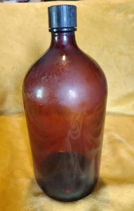 1943 1 Gallon Amber Glass Apothecary Jar w/ Bakelite Cap – Owens-Illinois  - Picture 1 of 16