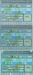 Romania, 1986, Bucharest Tramway Trolley Bus - Lot of 3 Transport Passes, ITB - Picture 1 of 2