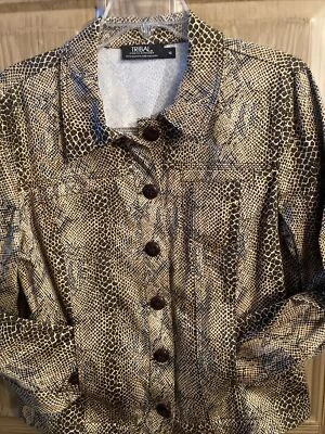 Tribal Stretch-Extensible Women’s  Animal Print Button Up Jacket ~ Size 12 - Image 1 of 4