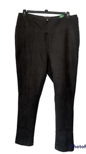 NWT Andrew Marc Womens Black Faux Suede High-Rise Pull on Leggings Black SZ XL - Picture 1 of 8
