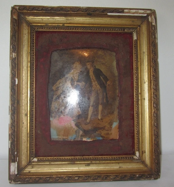 ancien Cadre photo verre bombé bois doré Napoléon III french XXème french frame - Photo 1/1