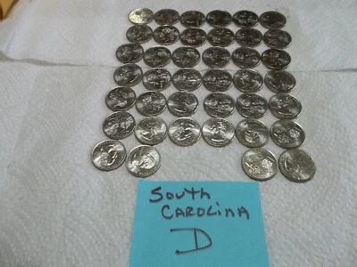 2000 D  South Carolina   State quarter roll   40 uncirculated coins - Image 1 of 2