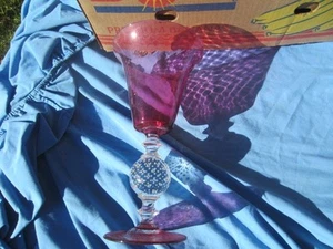 VINTAGE PAIRPOINT CRANBERRY RED CLEAR CONTROLLED BUBBLE VASE 11.75" - Picture 1 of 4