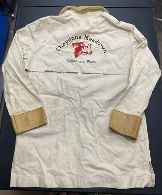 Chaqueta de Colección Años 70 Tareas Gama Abrigo Tela de Estaño Cuero Montana Cheyenne Meadows Foto 1 de 4