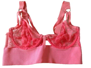 Sujetador Ann Summers *Karly* Coral U/W Longline Sexy Encaje Transparente Copa Arnés Reino Unido 32D - Imagen 1 de 5