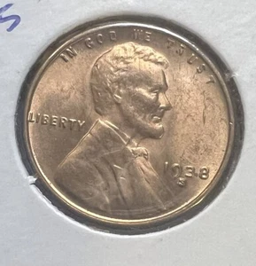 1938-S/S/S Lincoln Cent Repunched Mint Mark FS-502 (016.5) RPM-2 Choice BU Red - Picture 1 of 6