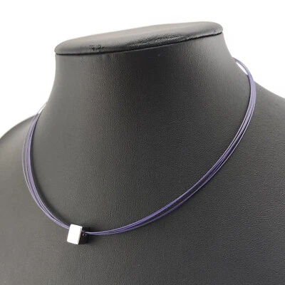 ⭐ Pierre Lang Halskette Collier Anhänger Strick Kette Perle Magnet Silber 191 ⭐ - Bild 1 von 3