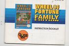Wheel of Fortune Family STAR Original Nintendo NES MANUAL ONLY Authentic
