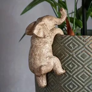 elephant garden hanging resin flower pot balcony sculpture bonsai ornament decor - Picture 1 of 7