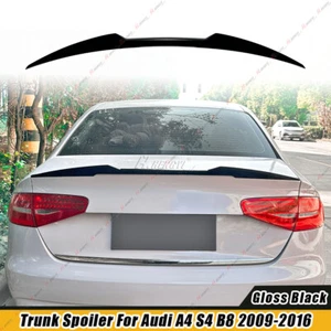 1X Nero Lucido Spoiler Posteriore Tetto Alettone Per Audi A4 S4 RS4 B8 2008-2016 - Imagen 1 de 7
