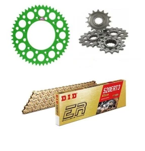 Kawasaki KX80 T1-T7 (Grande Ruota) 1991-1997 DID Catena & Renthal Verde Corona - Picture 1 of 6