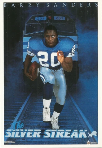 1990 BARRY SANDERS Costacos Brothers Silver Streak Postcard #2 RARE ODDBALL Cover