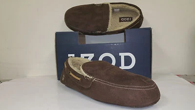 Мужские мокасины IZOD из микрозамши шоколадные нескользящие комфортная посадка мягкие - Изображение 1 из 4