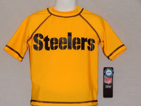 Pittsburgh Steelers Swimwear Shirt UV50 Sun New NFL Swimming Board Top Kids 5 Cover