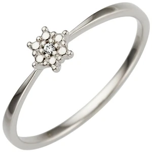 Damenring Diamant 585 Weißgold 14 Karat Brillant Diamantring schmal neu - Bild 1 von 1